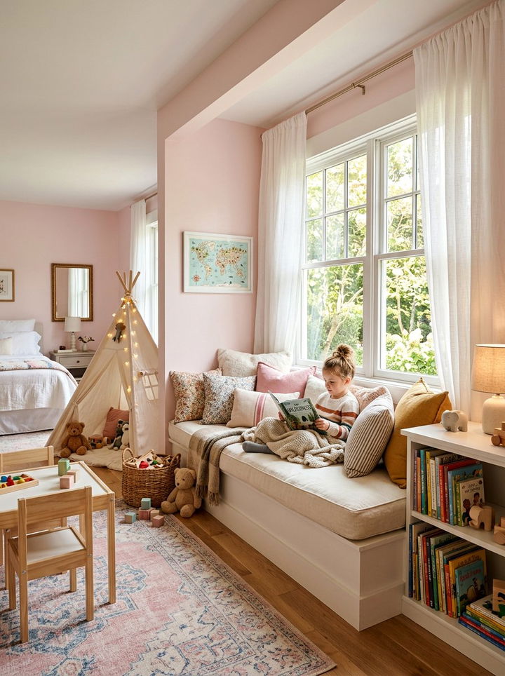 Built in reading nook - 30 princess bedroom ideas