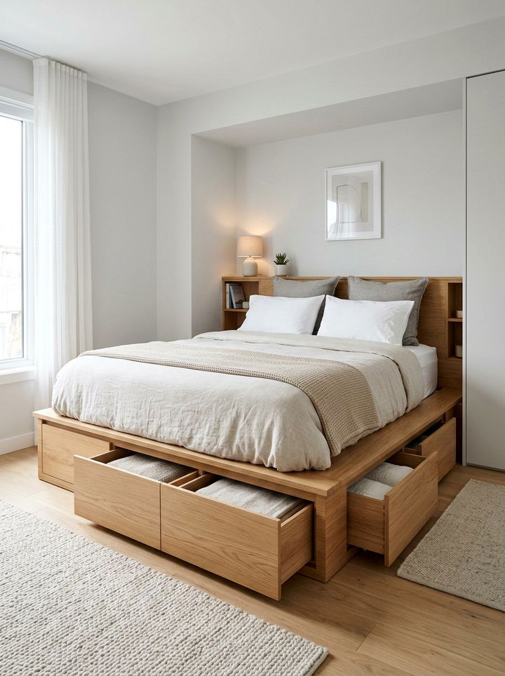 Built in storage bed - 30 Japanese bedroom ideas