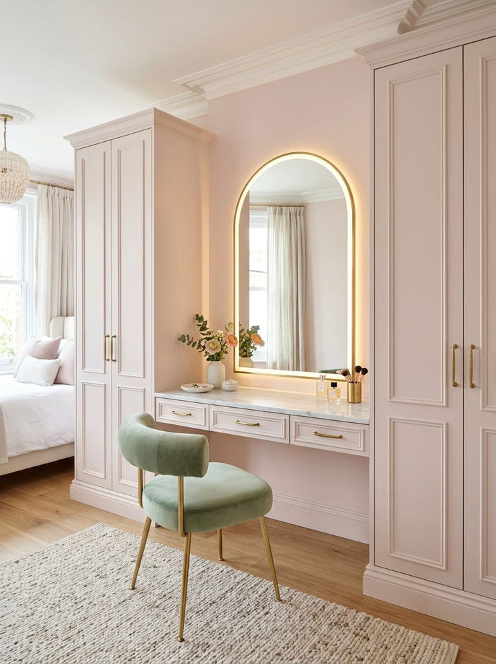 Built in vanity desk - 30 bedroom built-in cabinets