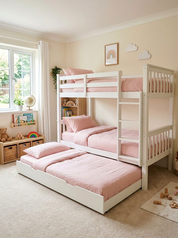 Bunk Bed With Trundle - 30 multi-kid bedroom ideas