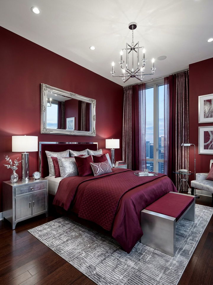 Burgundy And Silver Bedroom - 30 burgundy bedroom ideas