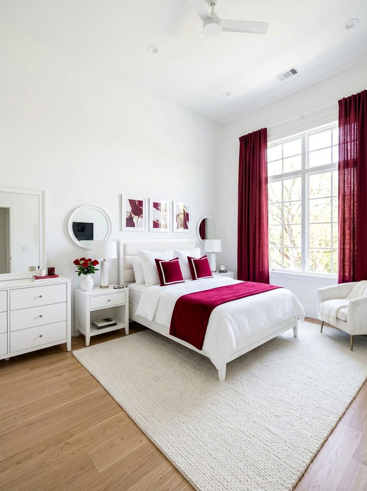 Burgundy And White Bedroom - 30 burgundy bedroom ideas