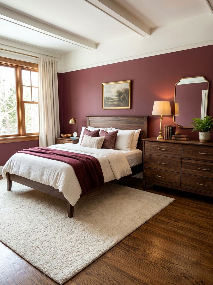 Burgundy And Wood Bedroom - 30 burgundy bedroom ideas