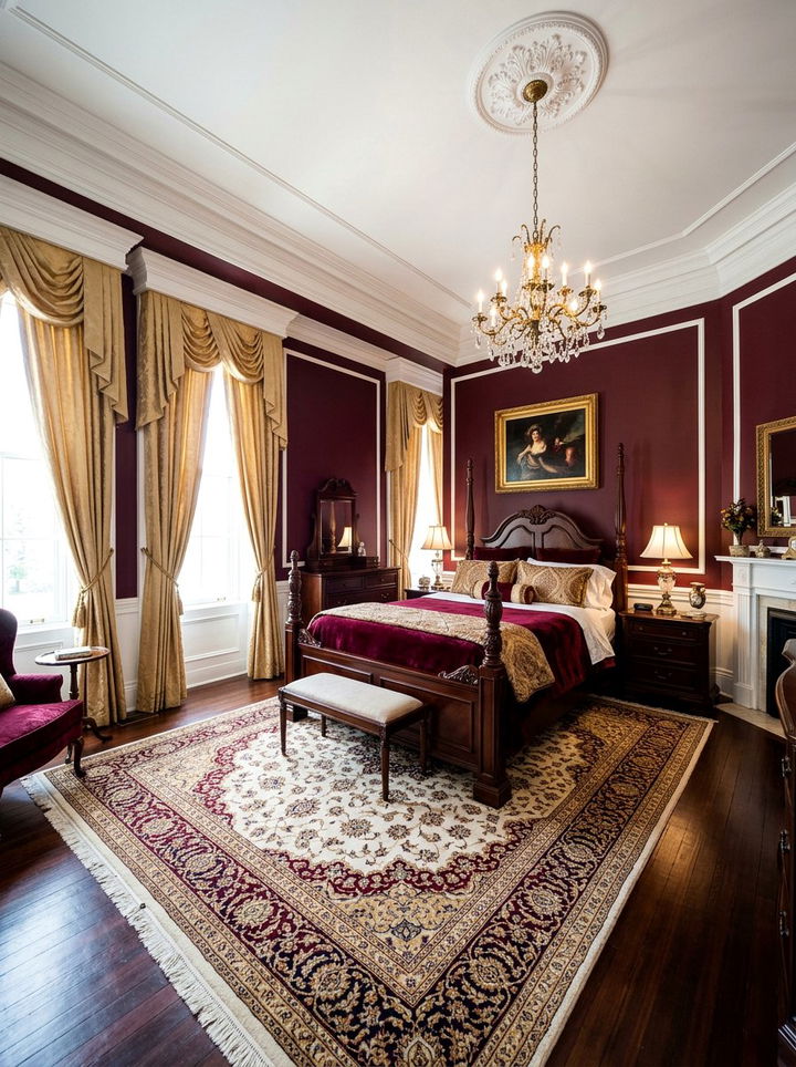 Burgundy Bedroom - 30 bedroom paint ideas