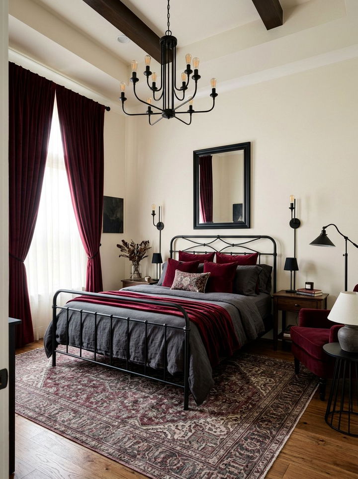 Burgundy Bedroom - 30 jewel tone bedroom ideas