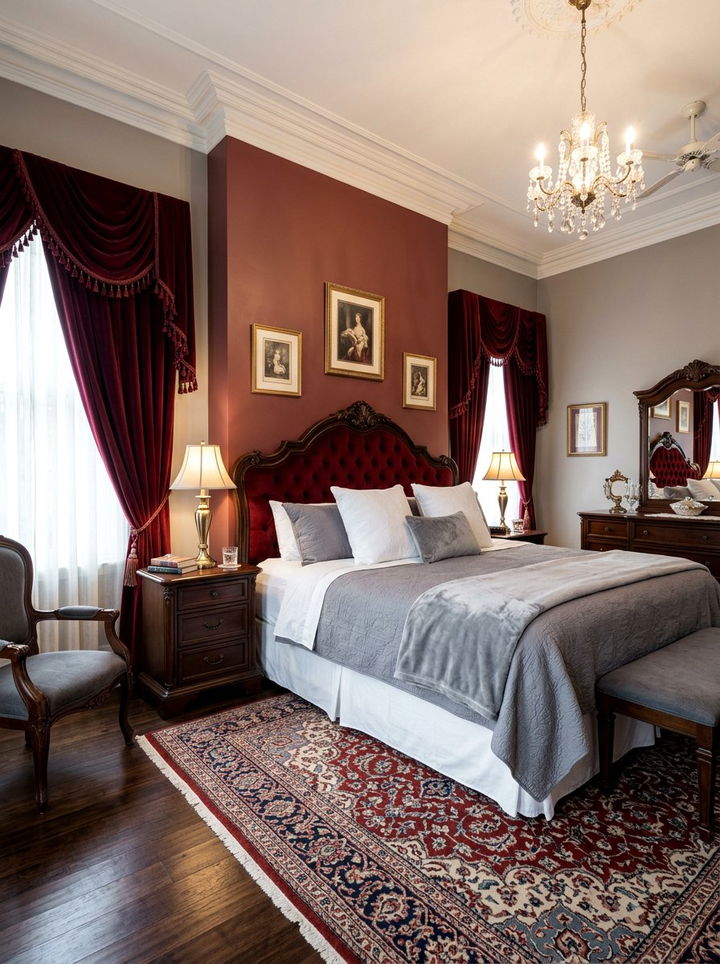 Burgundy Bedroom - 30 autumn inspired bedroom color ideas