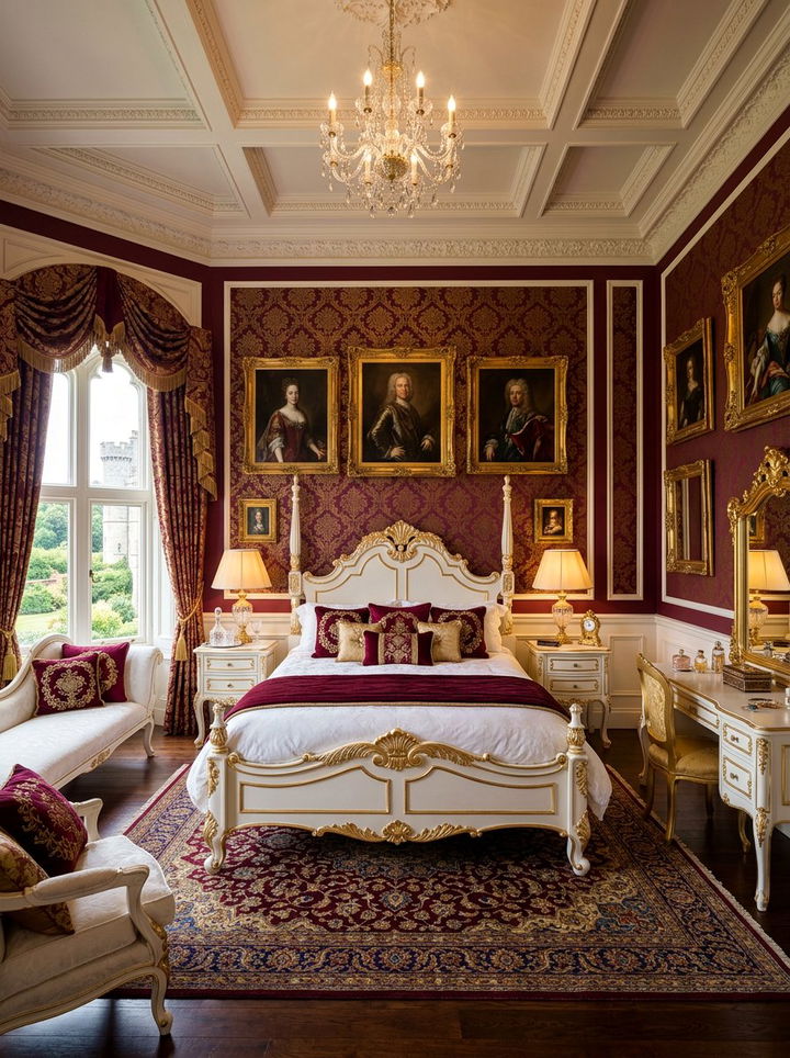 Burgundy Gold White Bedroom - 30 burgundy and white bedroom ideas