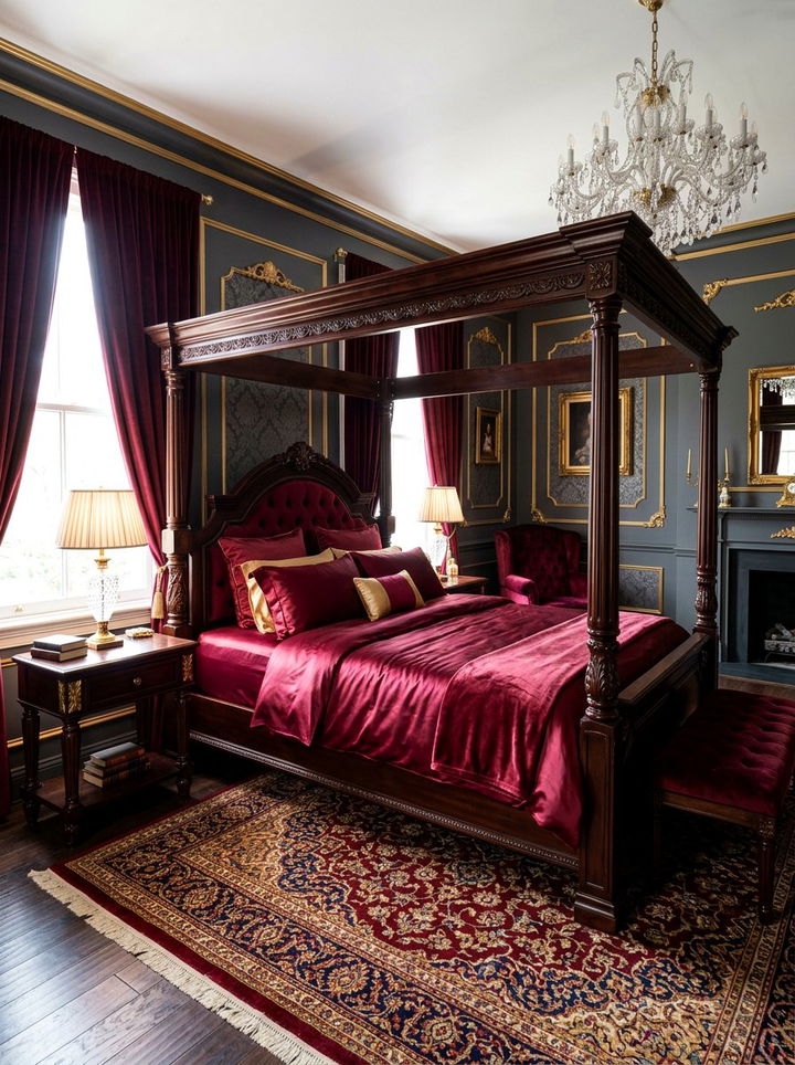 Burgundy Silk Bedding - 30 silk bedroom ideas