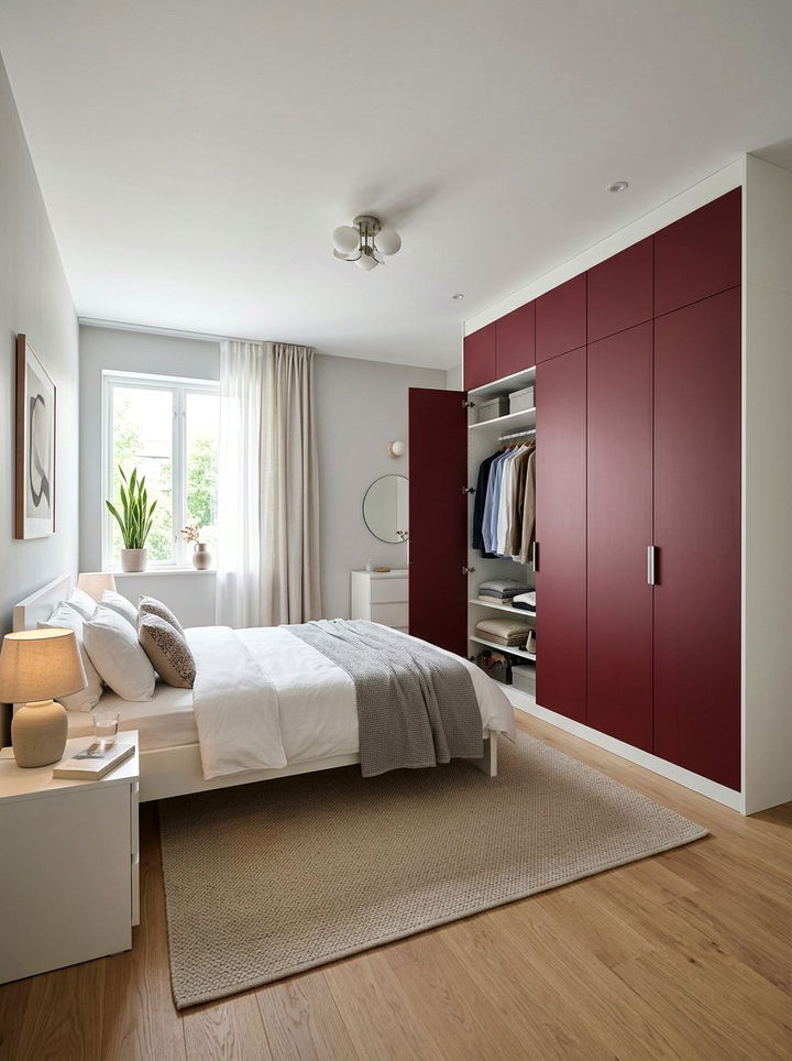 Burgundy Wardrobe White Frame - 30 burgundy and white bedroom ideas