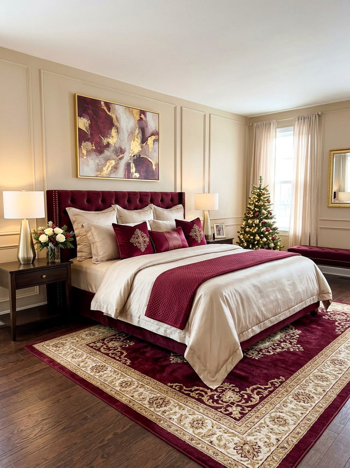 Burgundy and Champagne Bedroom - 30 burgundy bedroom color schemes