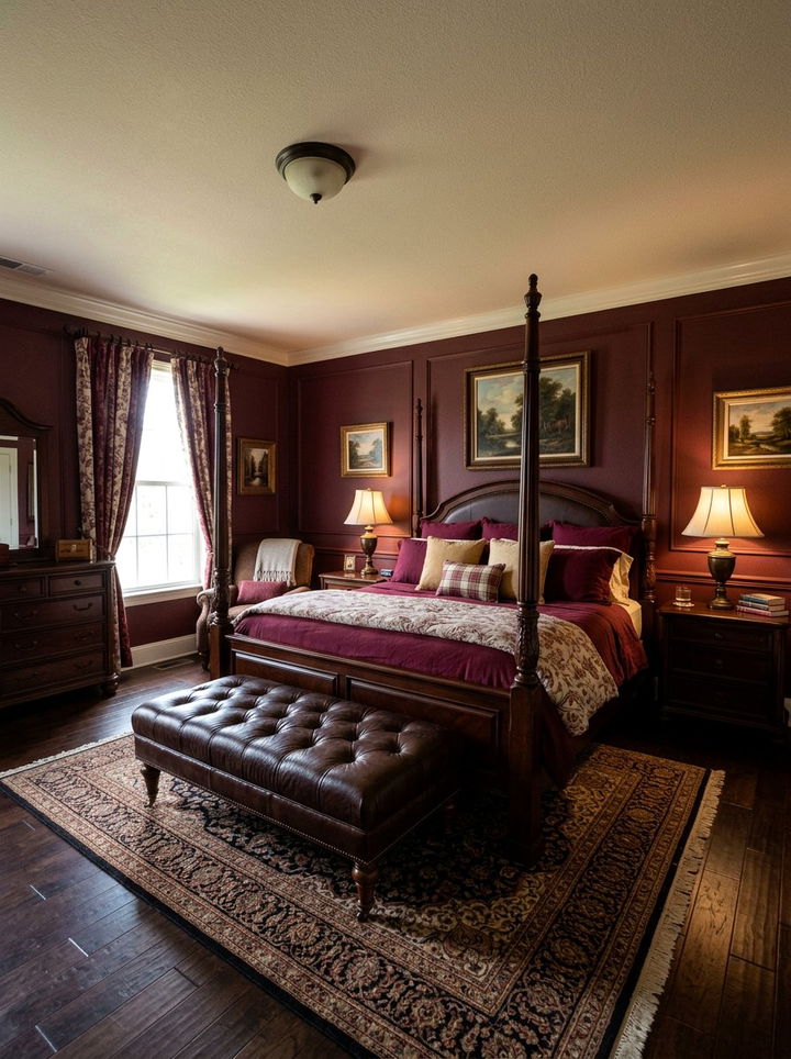 Burgundy and Dark Brown Bedroom - 30 burgundy bedroom color schemes