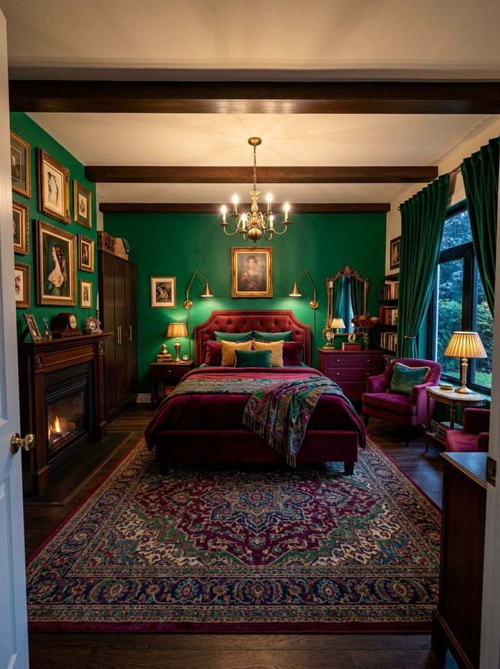 Burgundy and Emerald Green Bedroom - 30 burgundy bedroom color schemes