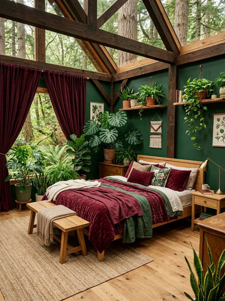 Burgundy and Forest Green Bedroom - 30 burgundy bedroom color schemes
