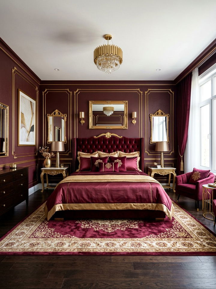 Burgundy and Gold Bedroom - 30 burgundy bedroom color schemes