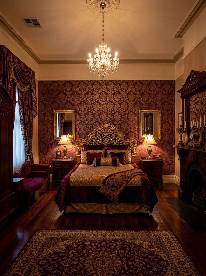 Burgundy and Gold Bedroom - 30 bedroom color schemes