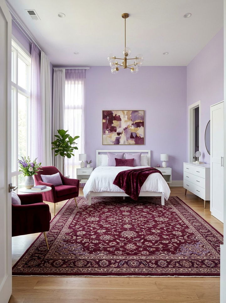 Burgundy and Lavender Bedroom - 30 burgundy bedroom color schemes