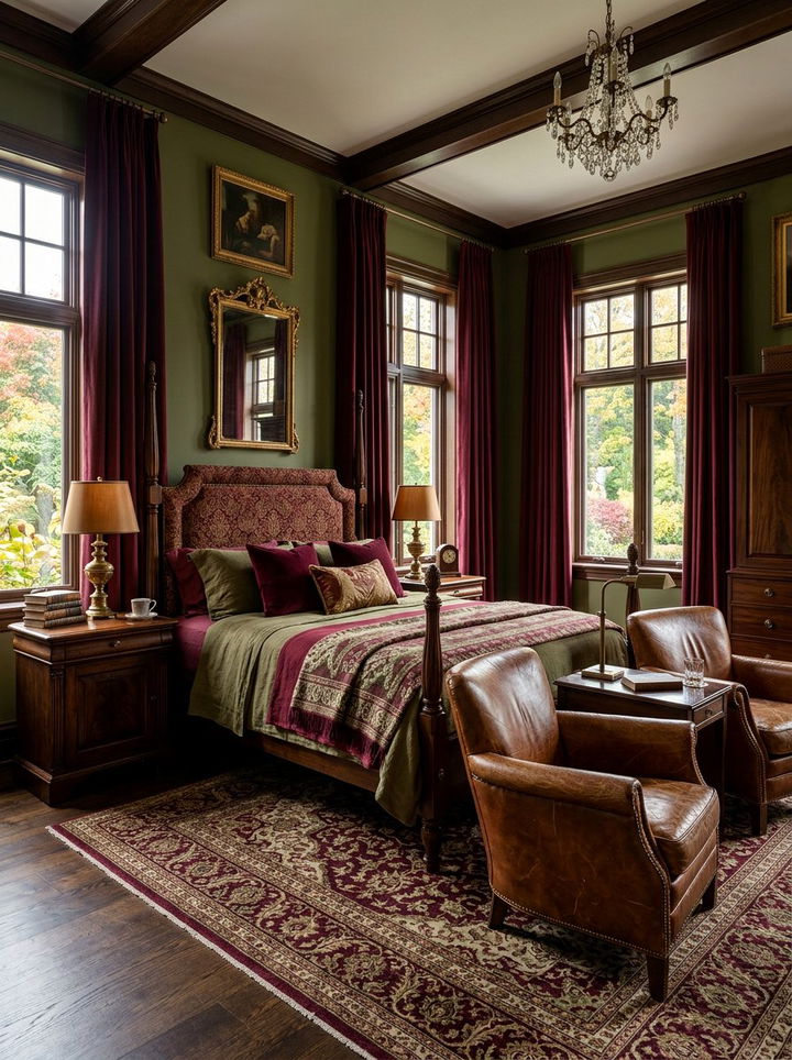 Burgundy and Olive Green Bedroom - 30 burgundy bedroom color schemes