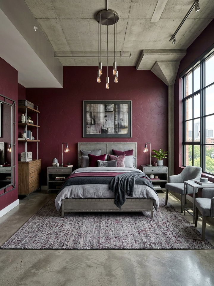Burgundy and Pewter Bedroom - 30 burgundy bedroom color schemes