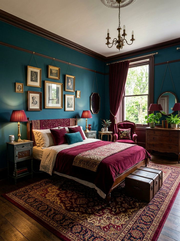 Burgundy and Teal Bedroom - 30 burgundy bedroom color schemes