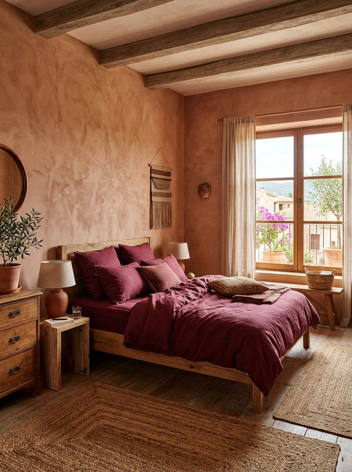 Burgundy and Terracotta Bedroom - 30 burgundy bedroom color schemes