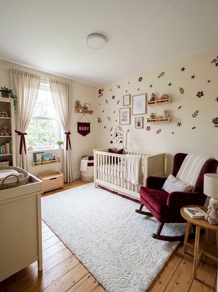 Burgundy and cream nursery - 30 burgundy and cream bedroom ideas