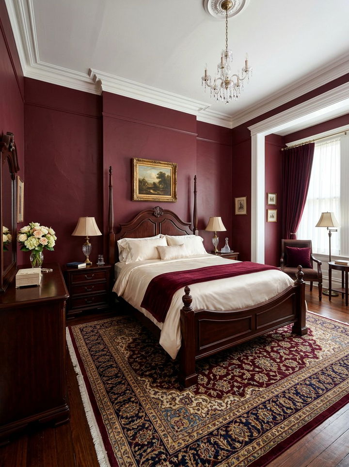 Burgundy bedroom - 30 colorful bedroom ideas