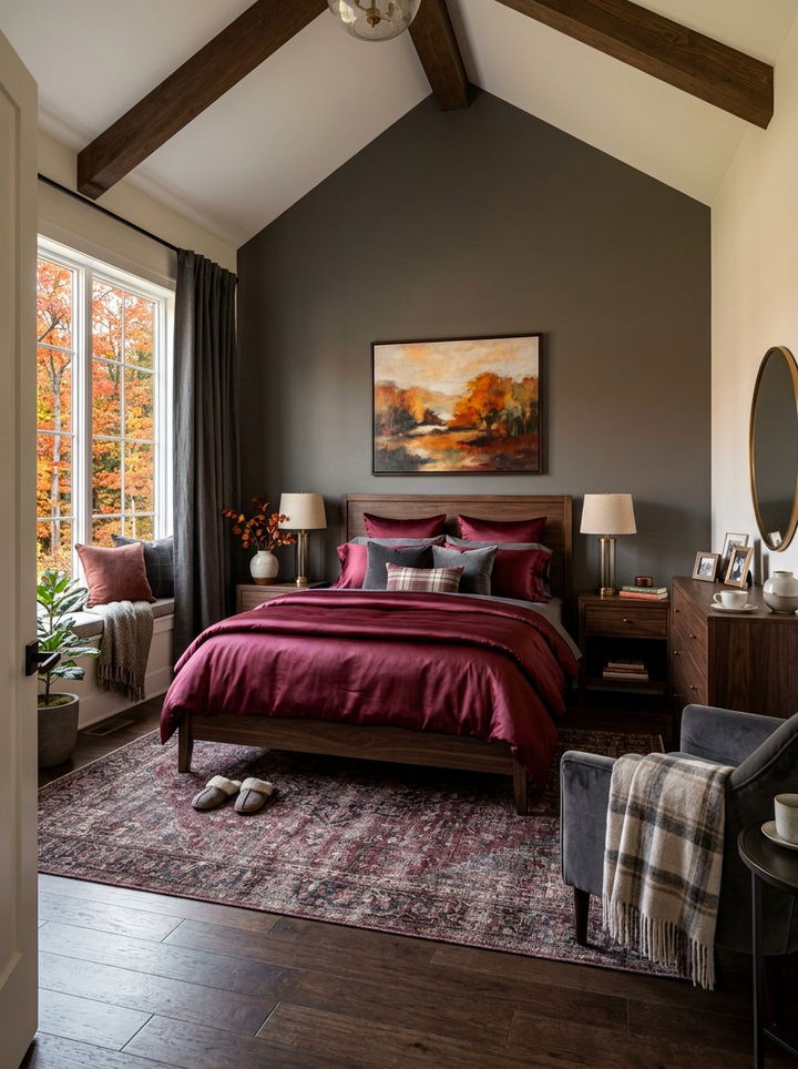 Burgundy silk bedding - 30 bedroom silk bedding ideas