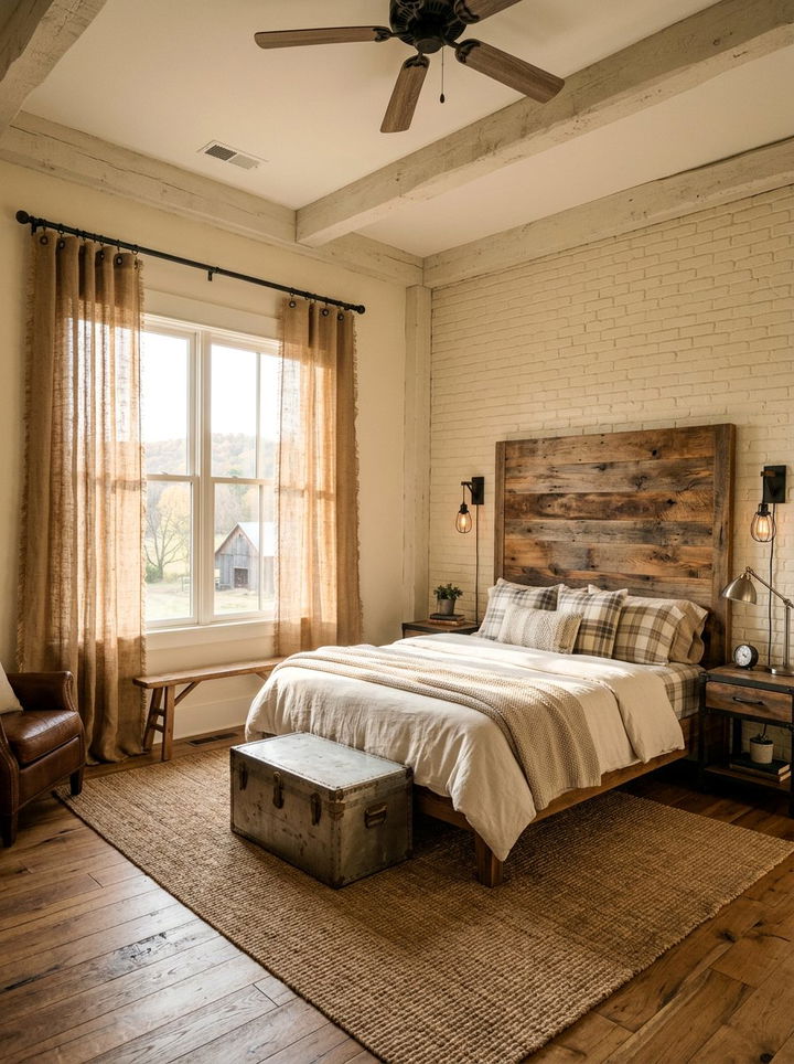 Burlap Window Panels - 30 bedroom drapes