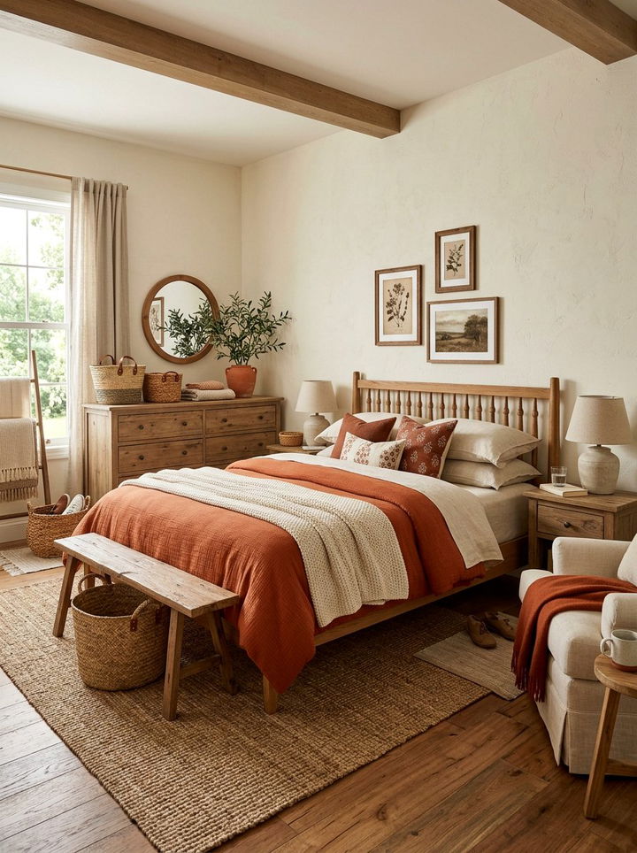 Burnt Orange And Cream Bedroom - 30 orange bedroom decor ideas