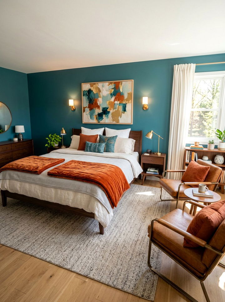 Burnt Orange And Teal Bedroom - 30 jewel tone bedroom ideas