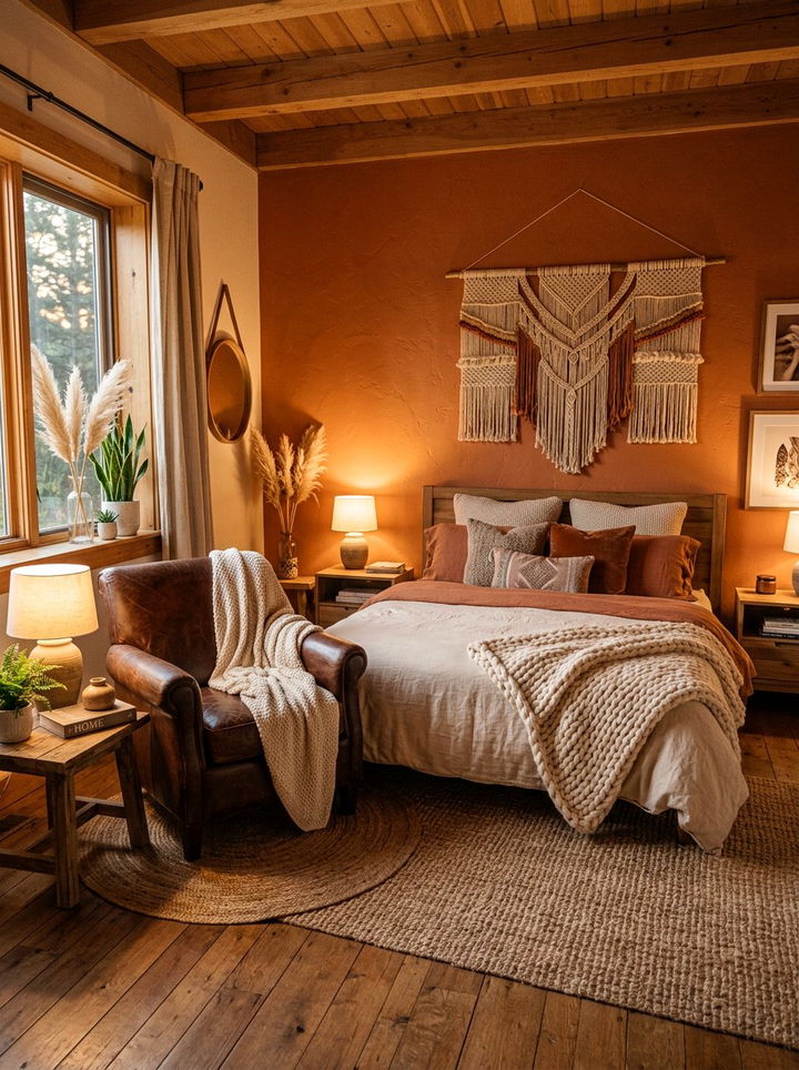 Burnt Orange Bedroom - 30 bedroom accent color ideas