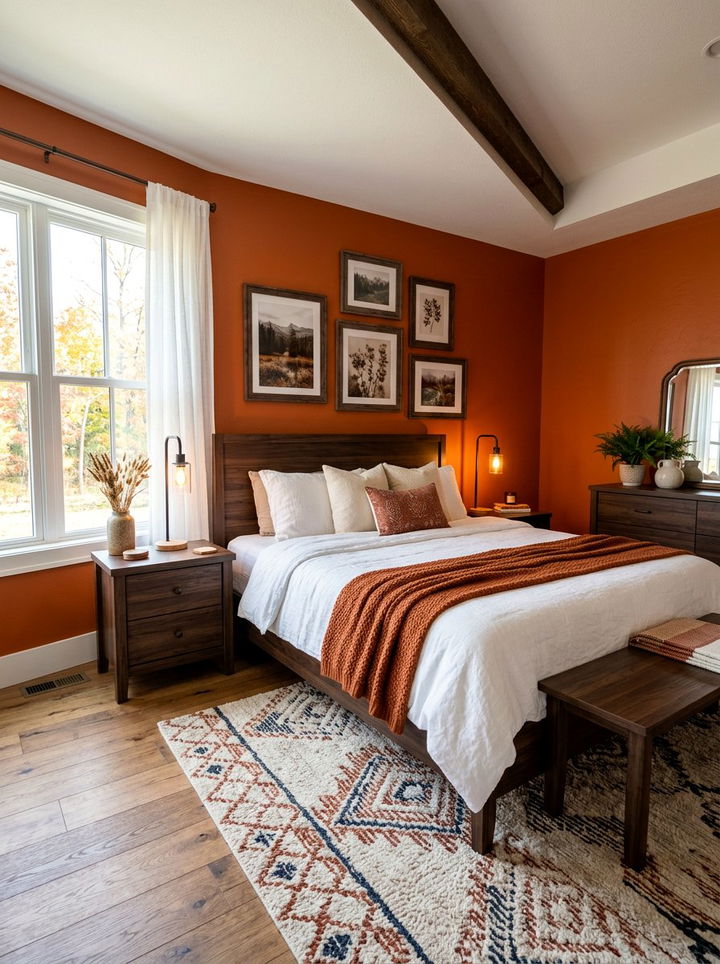 Burnt Orange Bedroom - 30 moody bedroom color ideas