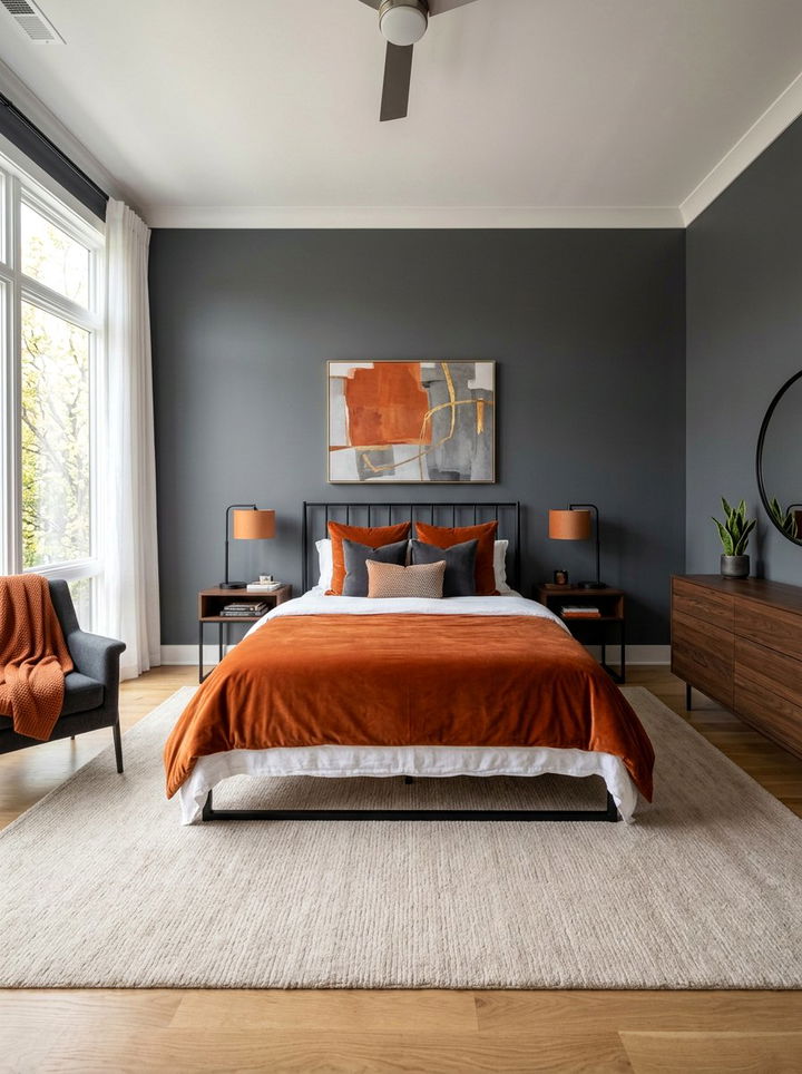 Burnt Orange Bedroom - 30 warm tone bedroom ideas