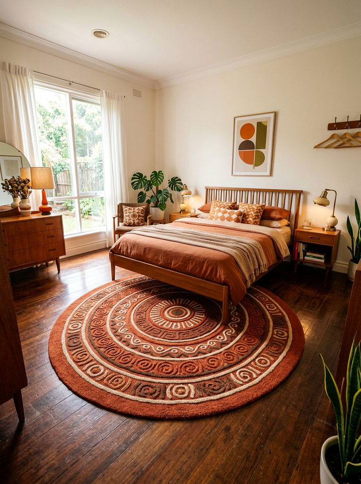 Burnt Orange Round Rug - 30 bedroom round rugs