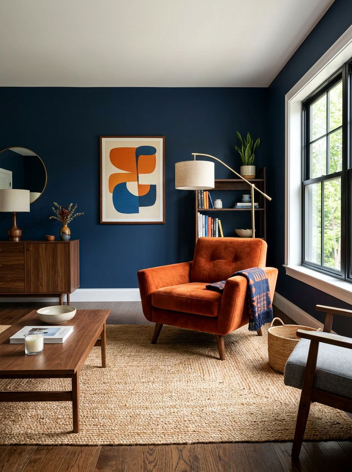 Burnt Orange Velvet Accent - 30 velvet bedroom ideas