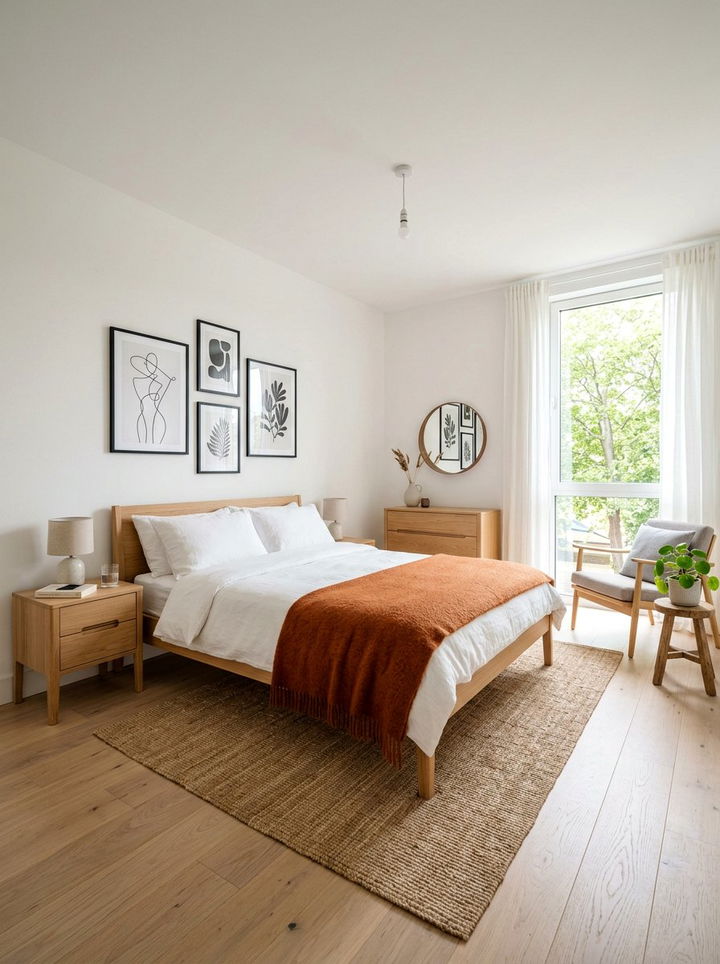 Burnt orange Scandinavian bedroom - 30 burnt orange bedroom ideas