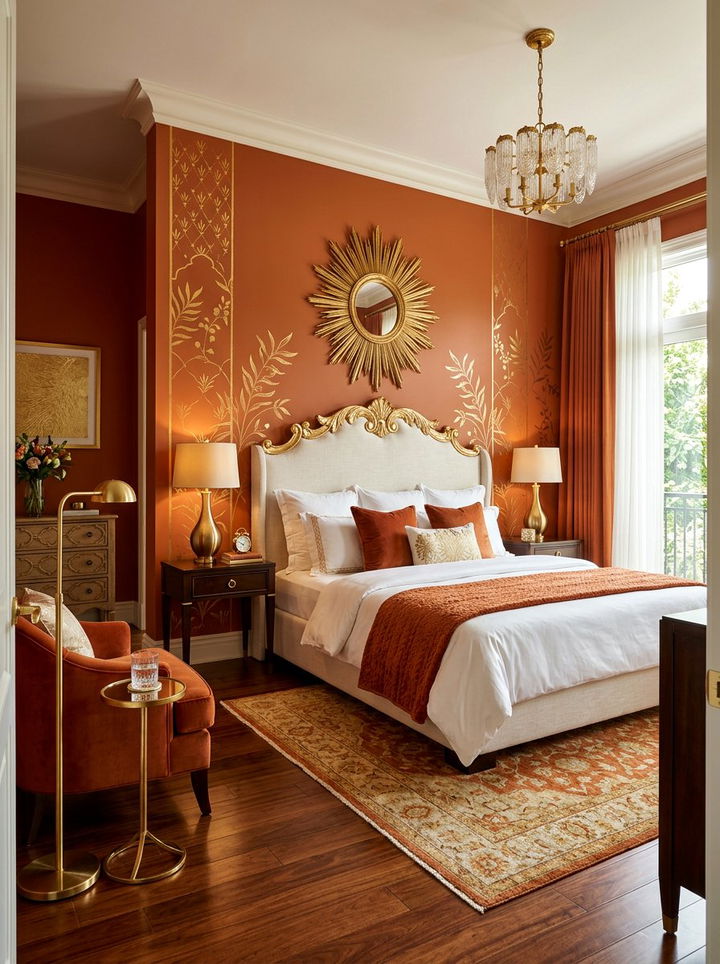Burnt orange and gold bedroom - 30 burnt orange bedroom ideas
