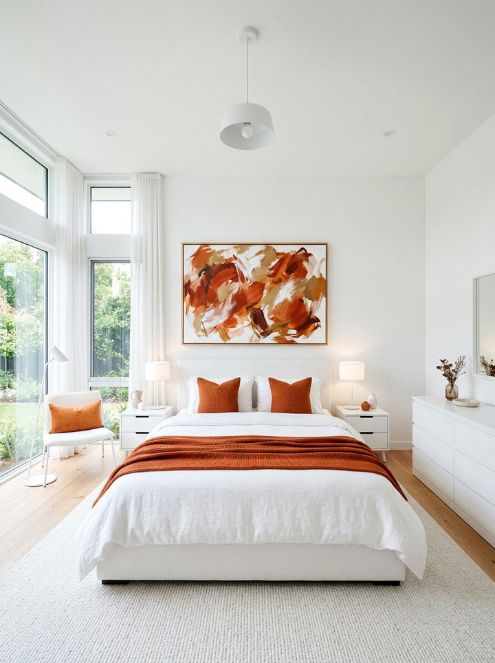 Burnt orange and white bedroom - 30 burnt orange bedroom ideas