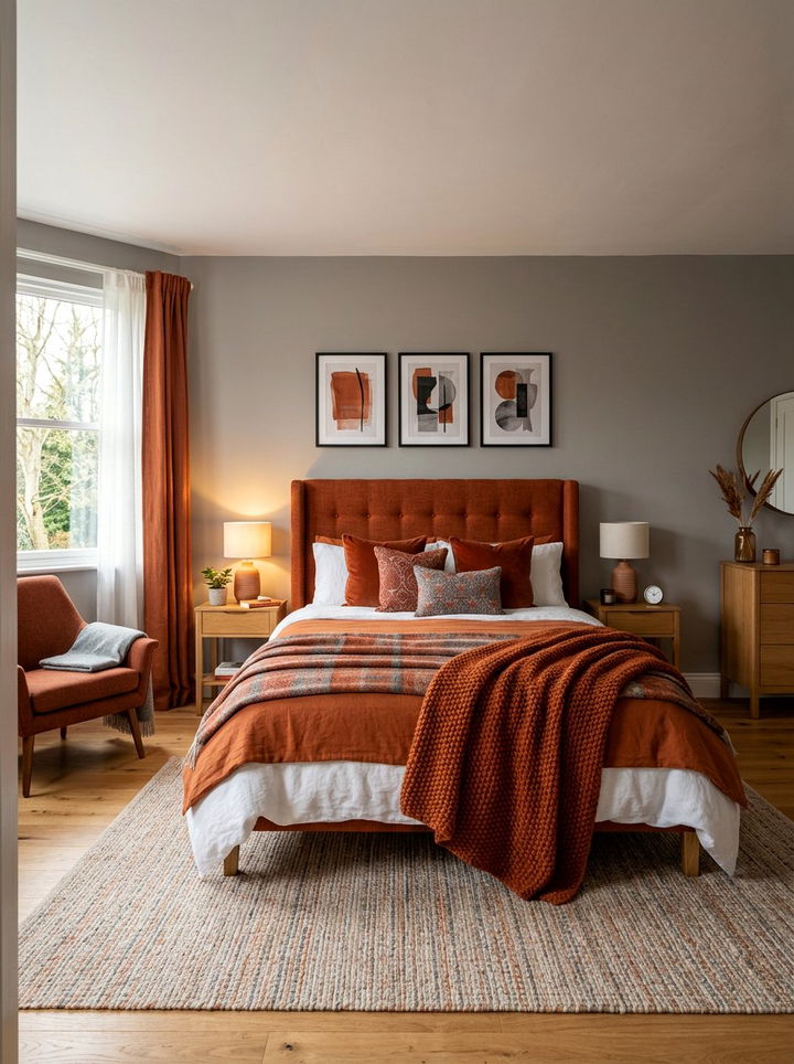 Burnt orange bedroom - 30 Nordic bedroom color ideas