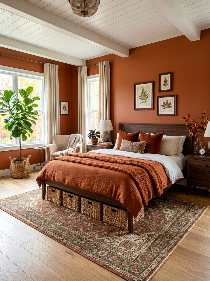 Burnt orange bedroom - 30 colorful bedroom ideas