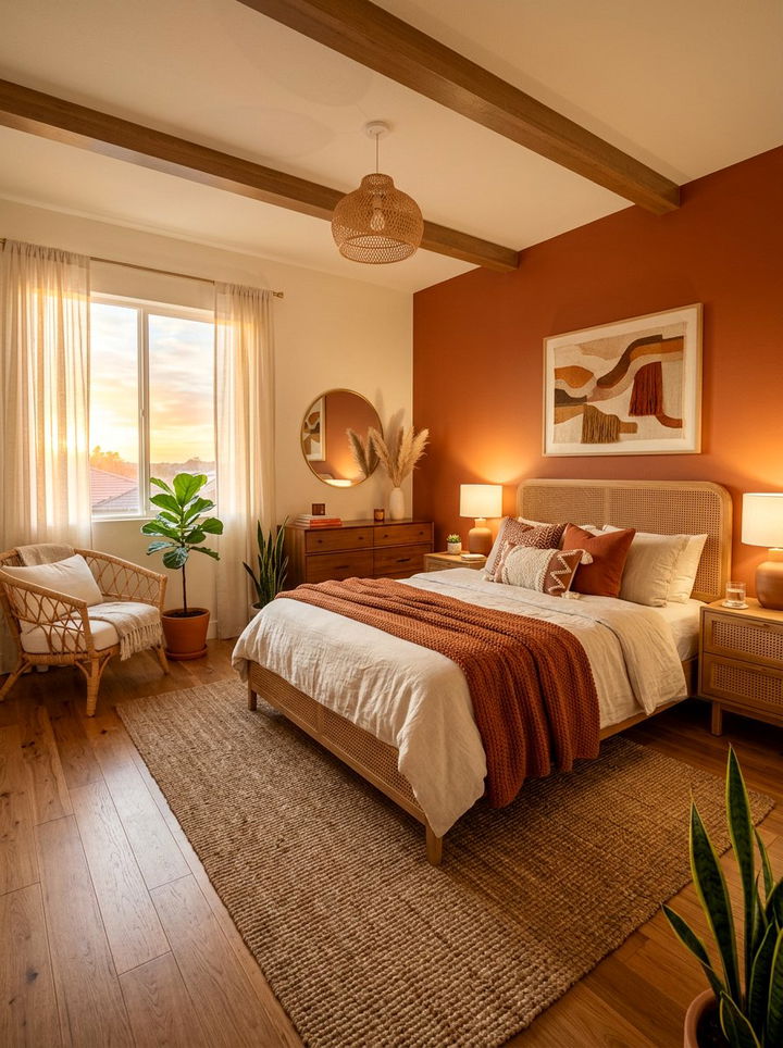 Burnt orange bedroom - 30 modern bedroom color ideas