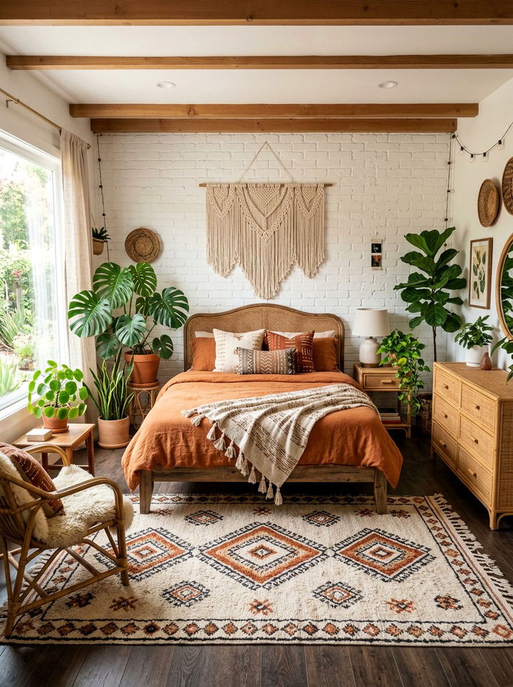 Burnt orange boho bedroom - 30 burnt orange bedroom ideas