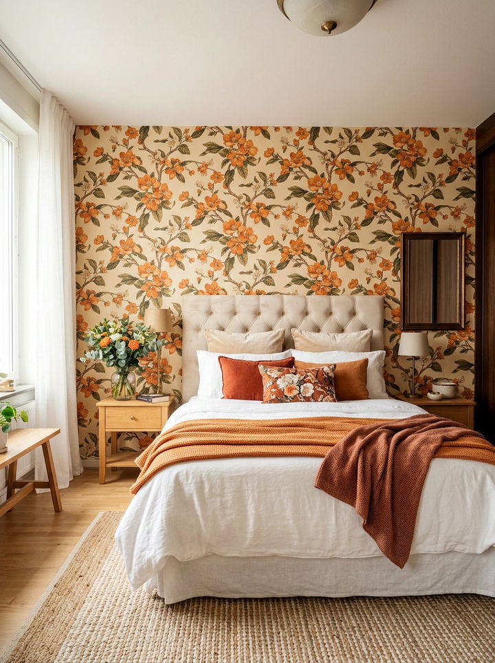 Burnt orange floral bedroom - 30 burnt orange bedroom ideas