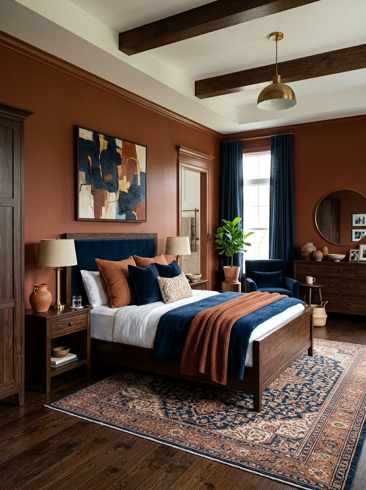 Burnt sienna bedroom walls - 30 nature inspired bedroom color ideas