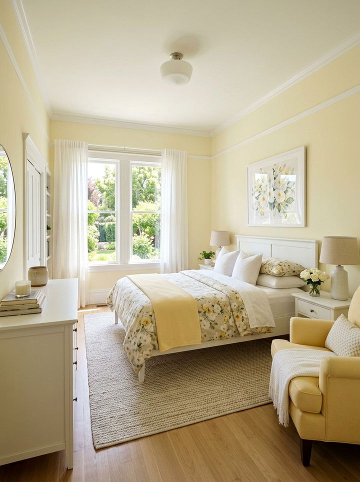 Butter Yellow Bedroom - 30 light color bedroom ideas