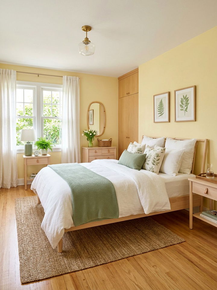 Butter yellow bedroom - 30 pastel bedroom ideas