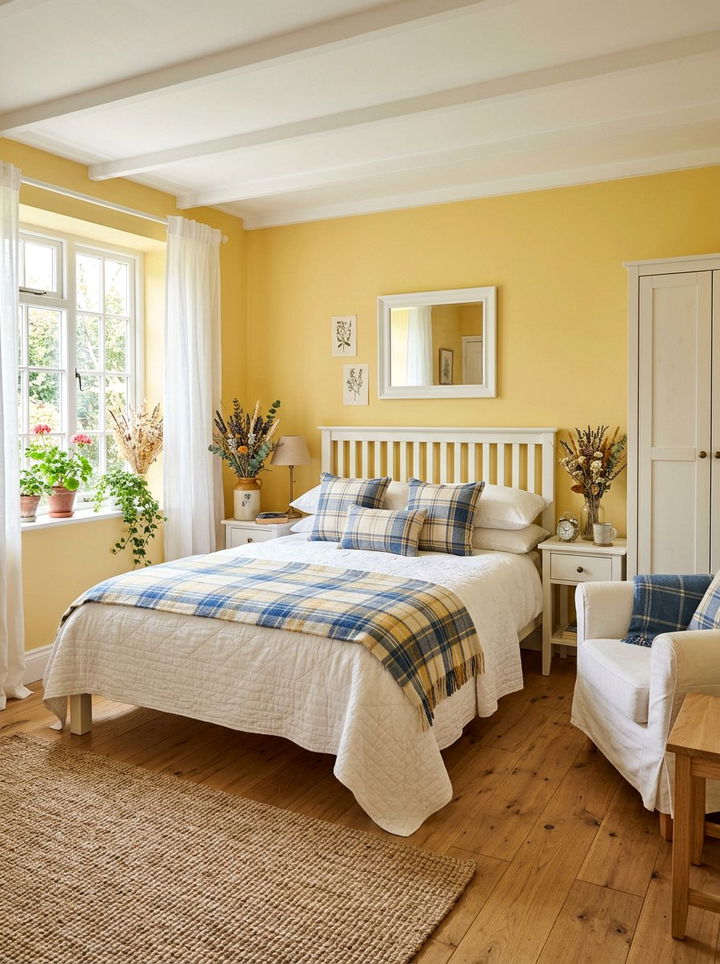 Butter yellow bedroom - 30 cottagecore bedroom color ideas