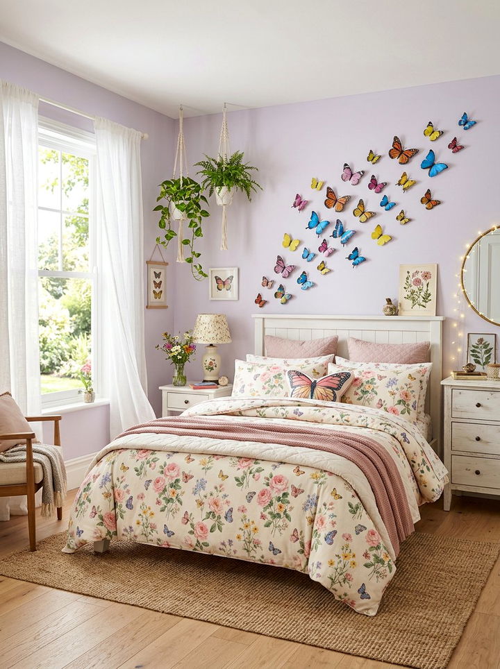 Butterfly Garden Bedroom - 30 garden themed bedroom ideas