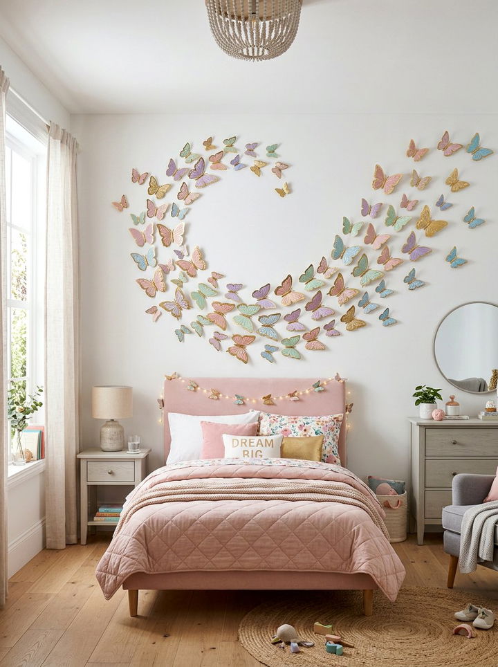 Butterfly wall decals - 30 princess bedroom ideas