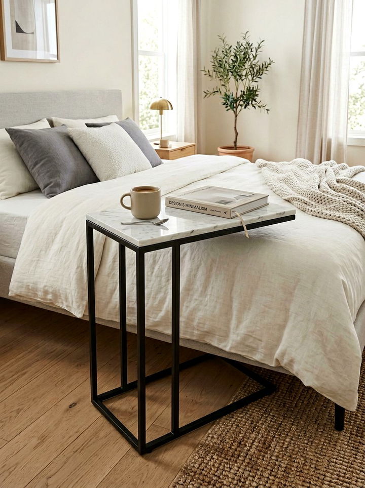 C Shaped Side Table - 30 bedroom compact furniture ideas